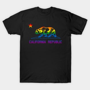 California Republic LGBTQ Gay Pride State Flag T-Shirt